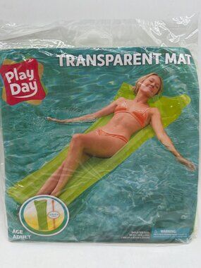 Play Day Transparent Inflatable Pool Mat 66" X 24" X 9" For Adults